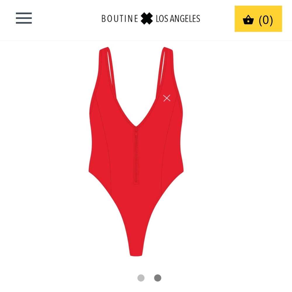 Rose Red Zipper One-Piece
